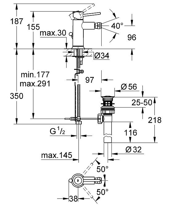 Змішувач для біде Grohe BauClassic (32864000) ( 29709 ) Харків - фото 2