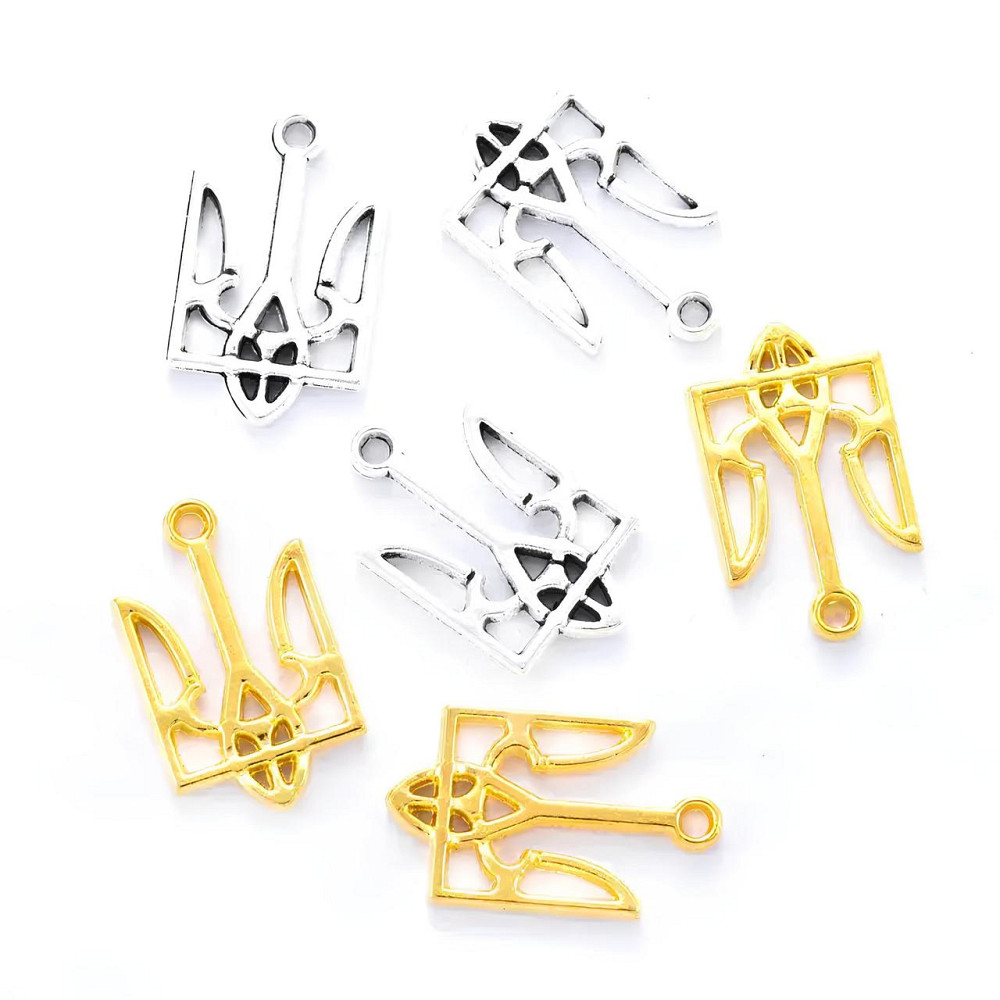 Набор подвесок RESTEQ тризуб 100 шт. серебристые металлические украшения для рукоделия Киев - изображение 7