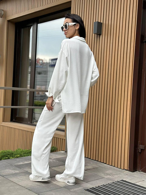 Костюм-тройка женский летний с шортами и брюками Молочный XL-XXL Харьков - изображение 9