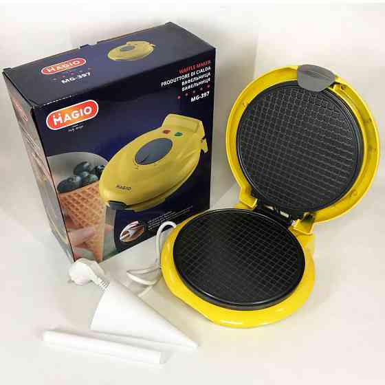Вафельниця кругла з антипригарним покриттям Magio MG-397 750Вт, Дешева вафельниця ES-26 Івано-Франківськ
