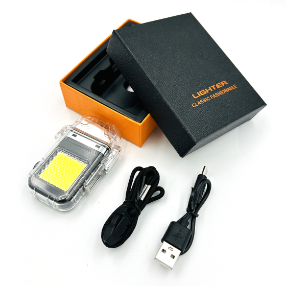 Електроімпульсна USB запальничка 2в1: ліхтарик + дуговий підпал, вітростійка, багаторазова 209 Київ