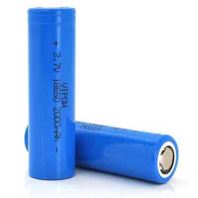 Аккумулятор 18650 2000mAh, FlatTop, 3.7V, Blue Vipow (ICR18650-2000mAhFT) Винница