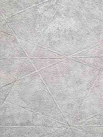 Шпалери вінілові на флізелін Rasch Composition 0,53х10 геометрія смуги фігури під штукатурку сірі з сріблом Київ
