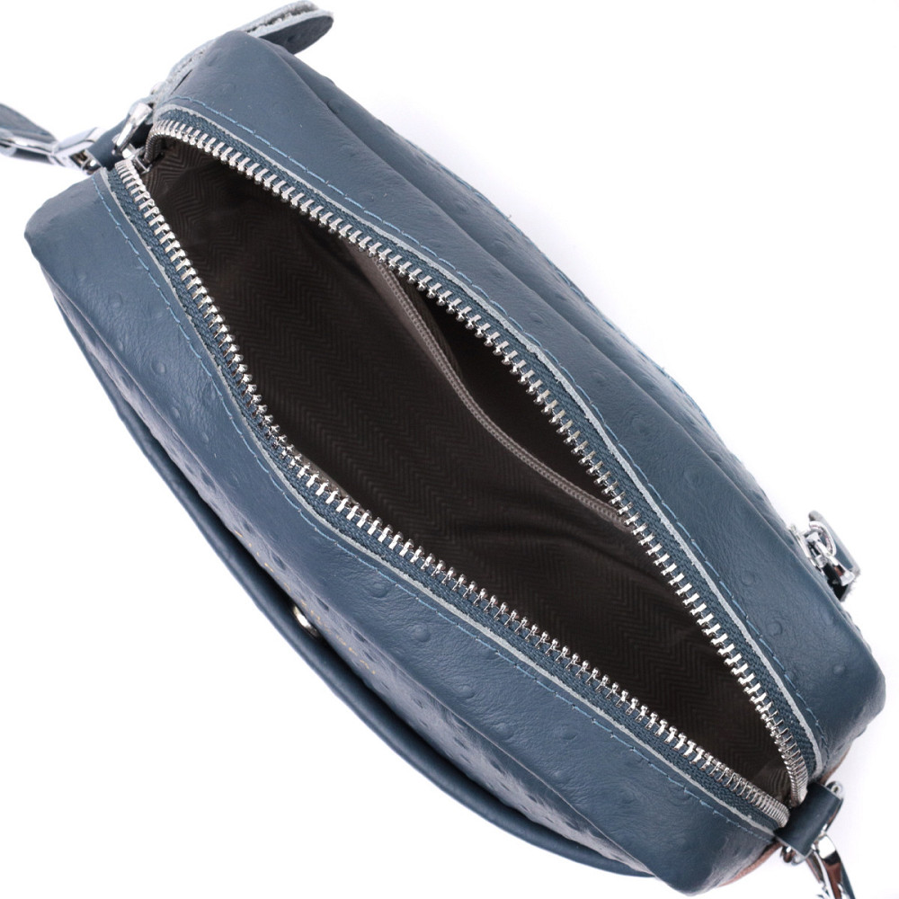 Цікава сумка для жінок із фактурної натуральної шкіри Vintage 22661 Синя Київ - фото 9