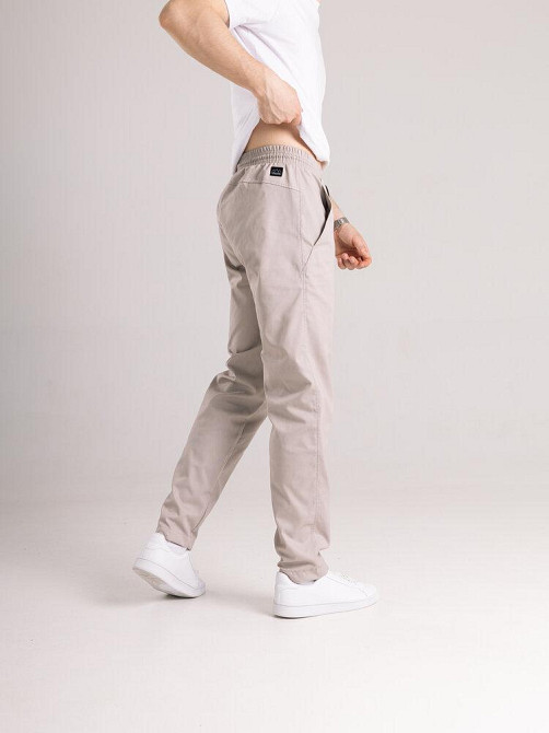 Мужские бежевые брюки демисезонные котоновые прямого кроя Pobedov Step Киев - изображение 4