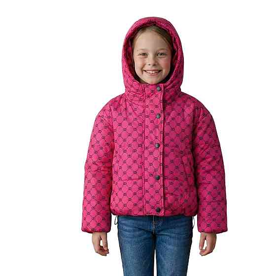 Демисезонная курточка для девочки оверсайз малиновая 116,122,128,134,140 Николаев