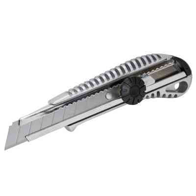 Ніж монтажний Sigma металевий корпус, лезо 18мм, гвинтовий замок (8211031) Вінниця