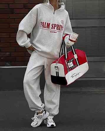 Жіночий теплий прогулянковий костюм-двійка в спортивному стилі тринитка на флісі Сірий, 46/48 Одеса