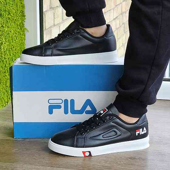 Мужские Кроссовки FILA Черные Белые Кеды Фила Кожаные (размеры: 40,41,42,43,44) Видео Обзор Днепр