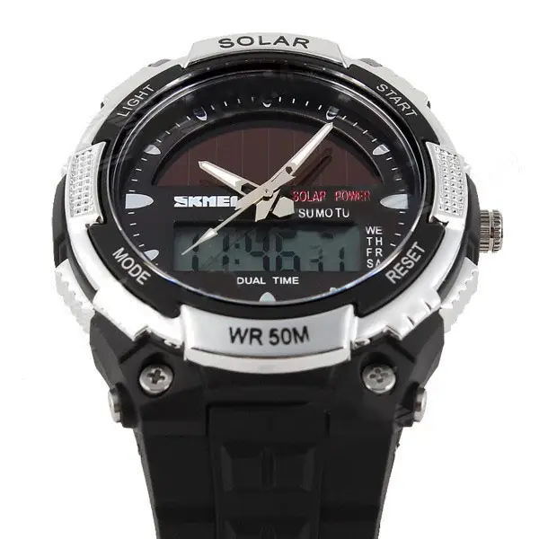 Чоловічий спортивний годинник Skmei 1049 із сонячною батареєю (Білий) Київ - фото 7