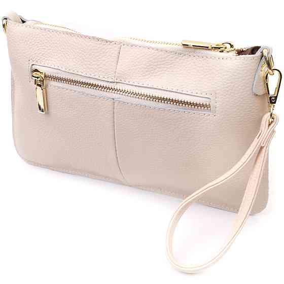 Жіноча сумка-клатч на літо з двома ременями з натуральної шкіри Vintage 22648 Біла Київ