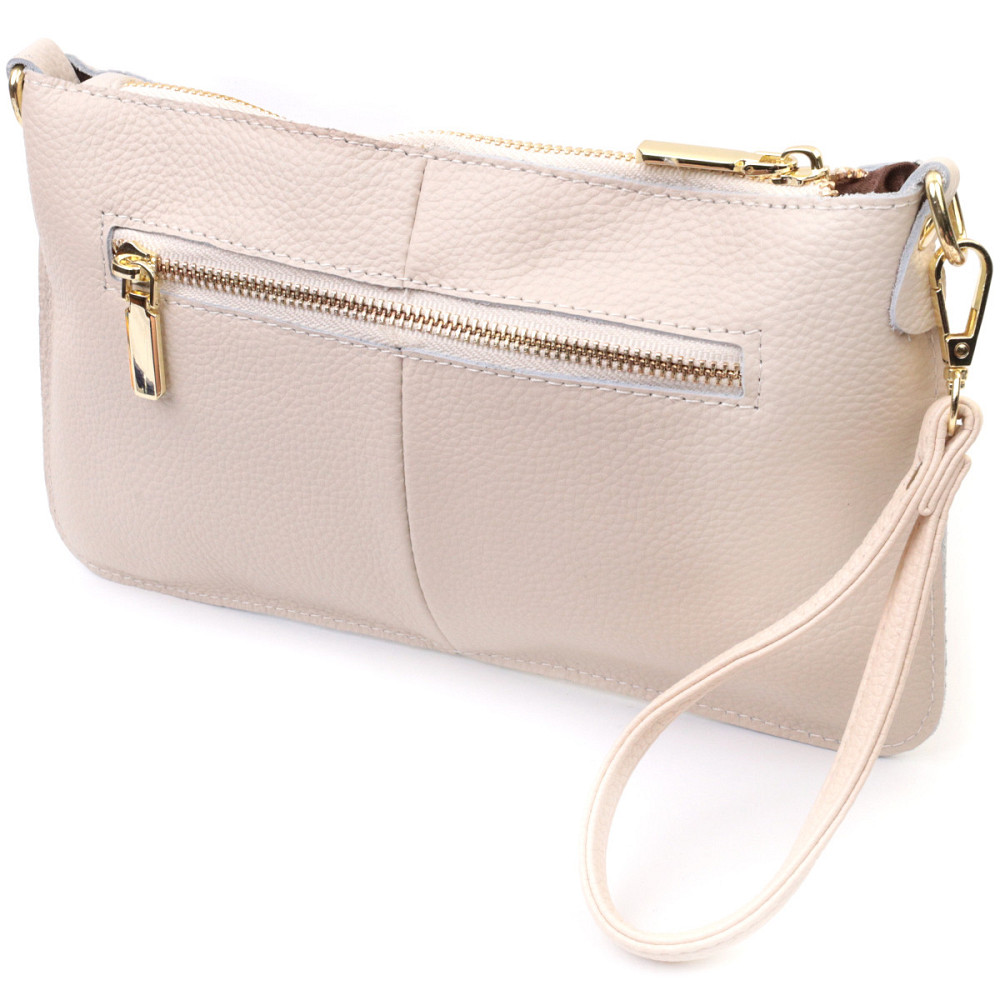 Женская сумка-клатч на лето с двумя ремнями из натуральной кожи Vintage 22648 Белая Киев - изображение 2