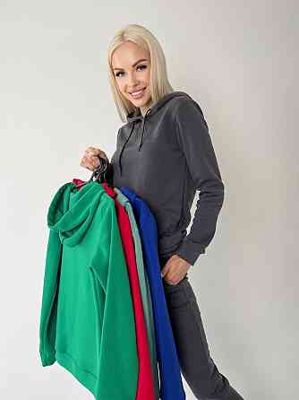 Жіночий спортивний костюм на флісі "Impuls" оптом | Норма | Розпродаж моделі Зелений, 46-48 Київ