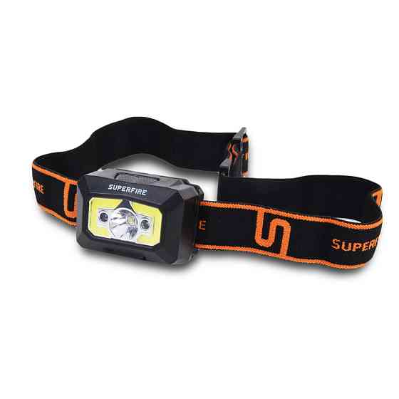 Налобний LED+COB ліхтар Superfire X30 з датчиком руху і потужністю 5 Вт, що перезаряджається Київ