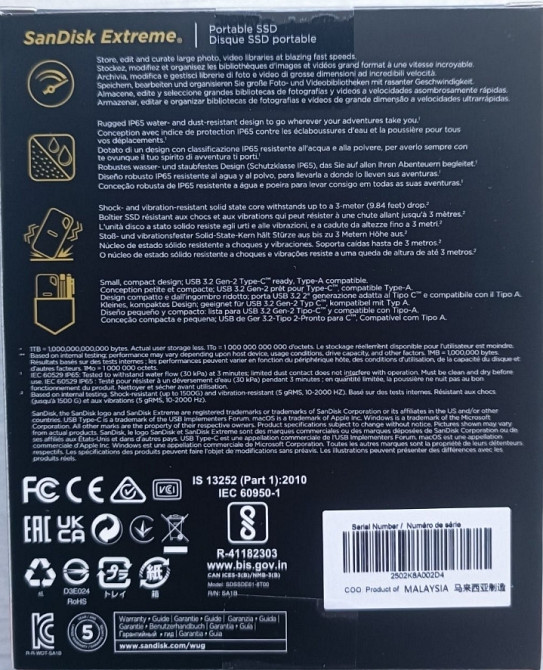SanDisk Extreme Portable 8TB, 4TB SSD Накопичувач. Киев - изображение 2