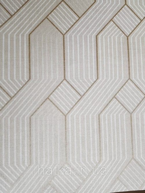Ообои вінілові на флізелін Decoprint Moments MO22860 геометрія смуги фігури бежеві білі золоті Київ - фото 1