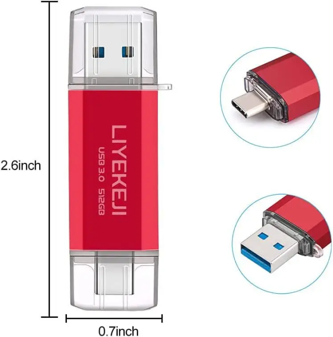 Флеш-накопитель USB C LIYEKEJI 512 ГБ 2 в 1 3.0 Киев - изображение 7