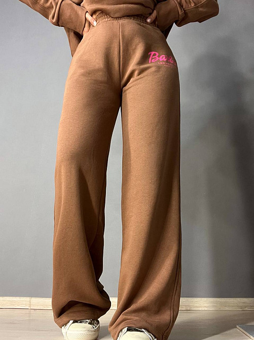 Костюм женский Quzen 485-485 Barbie оверсайз свитшот и брюки палаццо коричневый, коричневый, M Киев - изображение 20