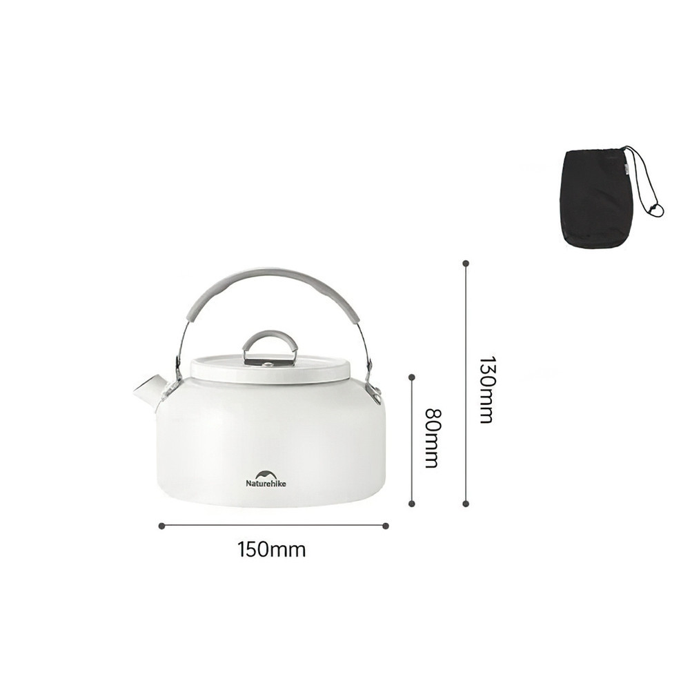 Чайник з керамічним антипригарним покриттям Naturehike CNK2450CF013 0,8 л, алюміній, білий Київ - фото 1