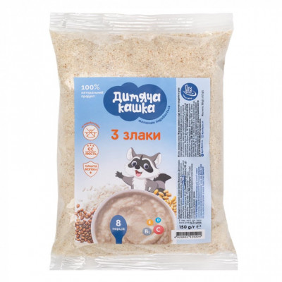 Детская каша Дитяча кашка 3 злаки 150 г (4820001520224) Винница - изображение 1