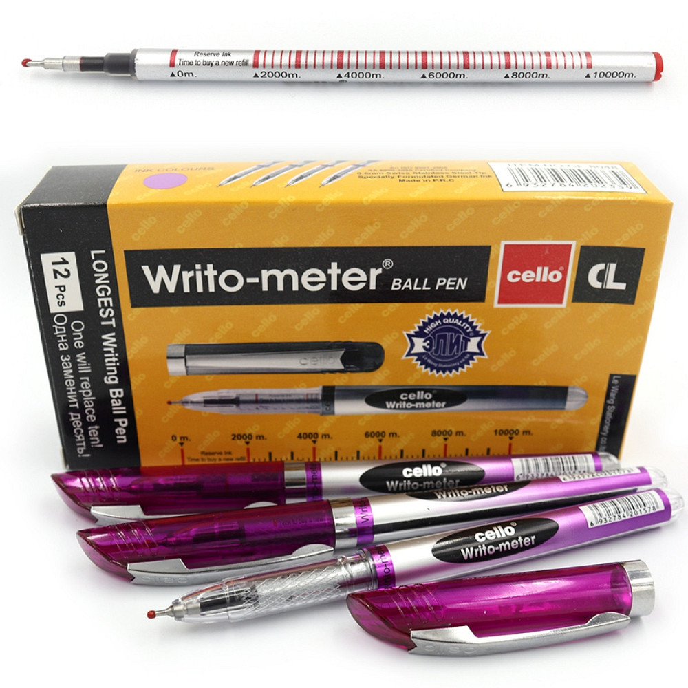 Ручка кулькова 10 км "Cello""Writo-meter" фіолетова, CL-8048, шт Київ - фото 1