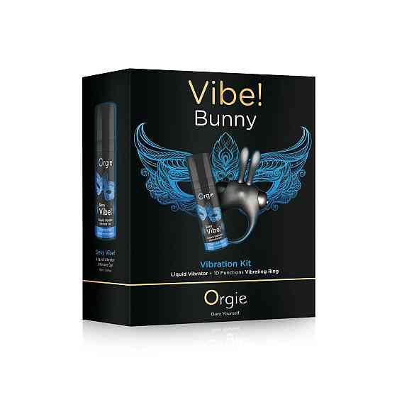 Набір Orgie Vibe Bunny: рідкий вібратор та ерекційне віброкільце Sex Aura Київ