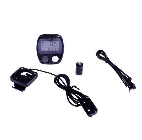 Велокомп'ютер провідний з підсвічуванням (mod:JY 128) (чорний із зеленим) Мукачево