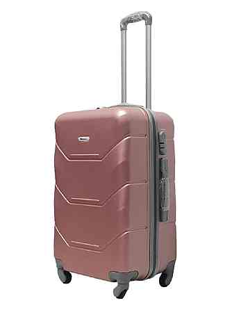 Валіза пластикова MILANO BAG 147 середня 65 см золотисто-рожева Київ