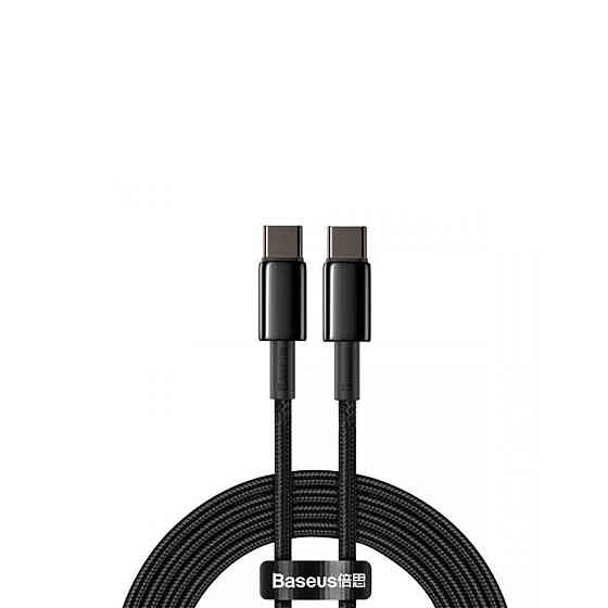 Кабель Baseus Tungsten Gold Fast Charging Data Cable Type-C to Type-C 100W 2m Black Київ