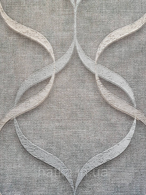 Шпалери вінілові на паперовій основі Zambaiti C88118 ABITAT стрічки хвилі 3д структурні зелені з золотом Київ - фото 2