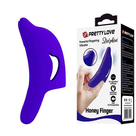 Вібронасадка на палець - Pretty Love Delphini Fingering Vibrator Blue Sex Aura Київ