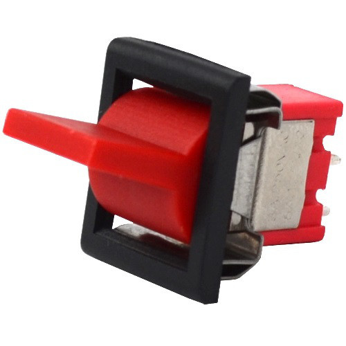 Тумблер з клавішею RLS-102-F1 (ON-ON), 3-х контактний, 3A, 250VAC, червоний Полтава - фото 1