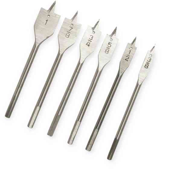 Набір пір'яних свердел по дереву 10, 12, 16, 18, 20, 25 мм (6 шт) Мукачево