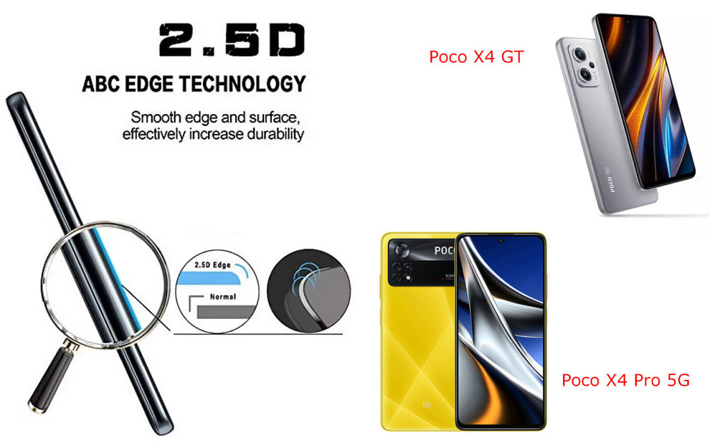 Захисне скло ArmorGlass для Poco X4 GT, Poco X4 Pro 5G – стійке до подряпин та ударів Київ - фото 2