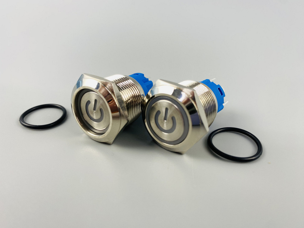 Кнопка OFF-ON (з фіксацією), із синьою led-підсвіткою 12-24 V, 19 мм — діаметр, 5 ніжок Мукачево - фото 3