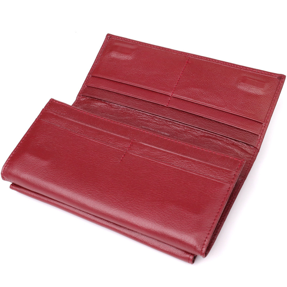 Жіночий шкіряний гаманець з кишенею для телефону бордовий (ST Leather) Київ - фото 17