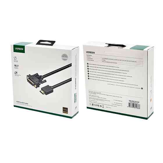 Перехідник UGREEN HDMI to DVI 2K Cable Male to Male Black 3m Київ