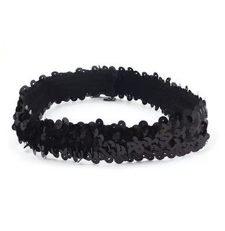 Пов'язка карнавальна паєтки чорна Київ - фото 1