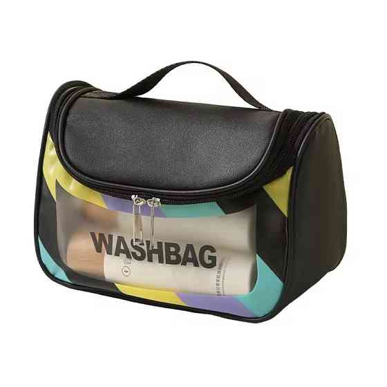 Косметичка женская прозрачная, для ванных пренадлежностей, дорожная, водонепроницаемая, черная Каменец-Подольский