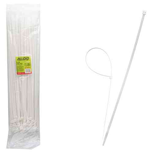 Пластикові хомути Alloid 7.6 мм х 500 мм, білі, 100 шт/упаковка Харків
