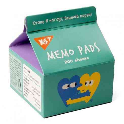 Папір для записів "YES" 170361 Tetra Pak "Stand with Ukraine" 200 арк., 7*7,5см, шт Київ