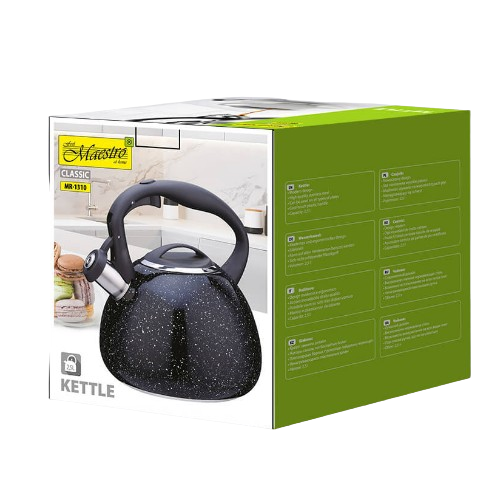 Чайник 2,5л металевий кольоровий мармур MR-1310 Maestro Житомир - фото 4