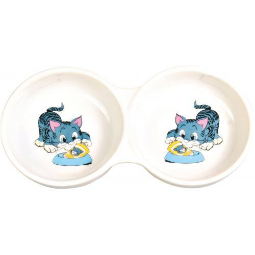 Миска Trixie для кошек, двойная, керамическая, 11 см, 150 мл Киев - изображение 1