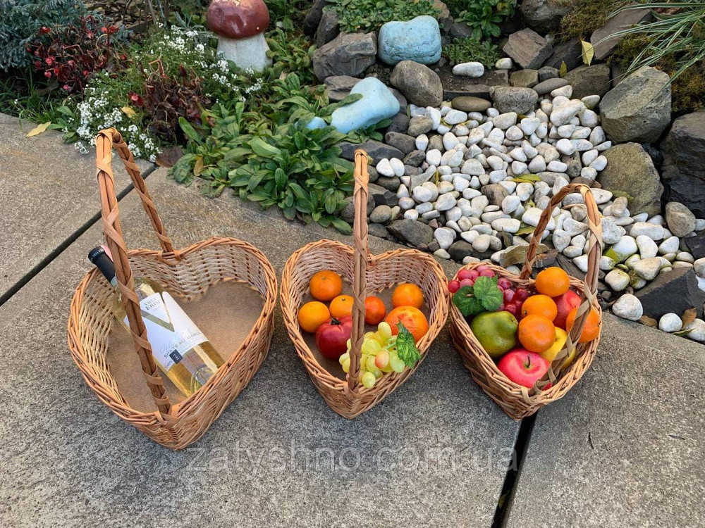 Корзина плетеная сердце  | корзина из лозы  новогодняя |плетеная корзина на подарки Киев - изображение 8