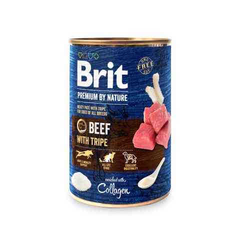 Корм влажный Brit Premium by Nature k консервы для собак с говядиной и потрохами 400 г Киев