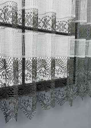 Тюль сетка VR-Textil Juli № 1232т Арка на кухню цвет серый с черным 200х150 см (53-0158) Киев