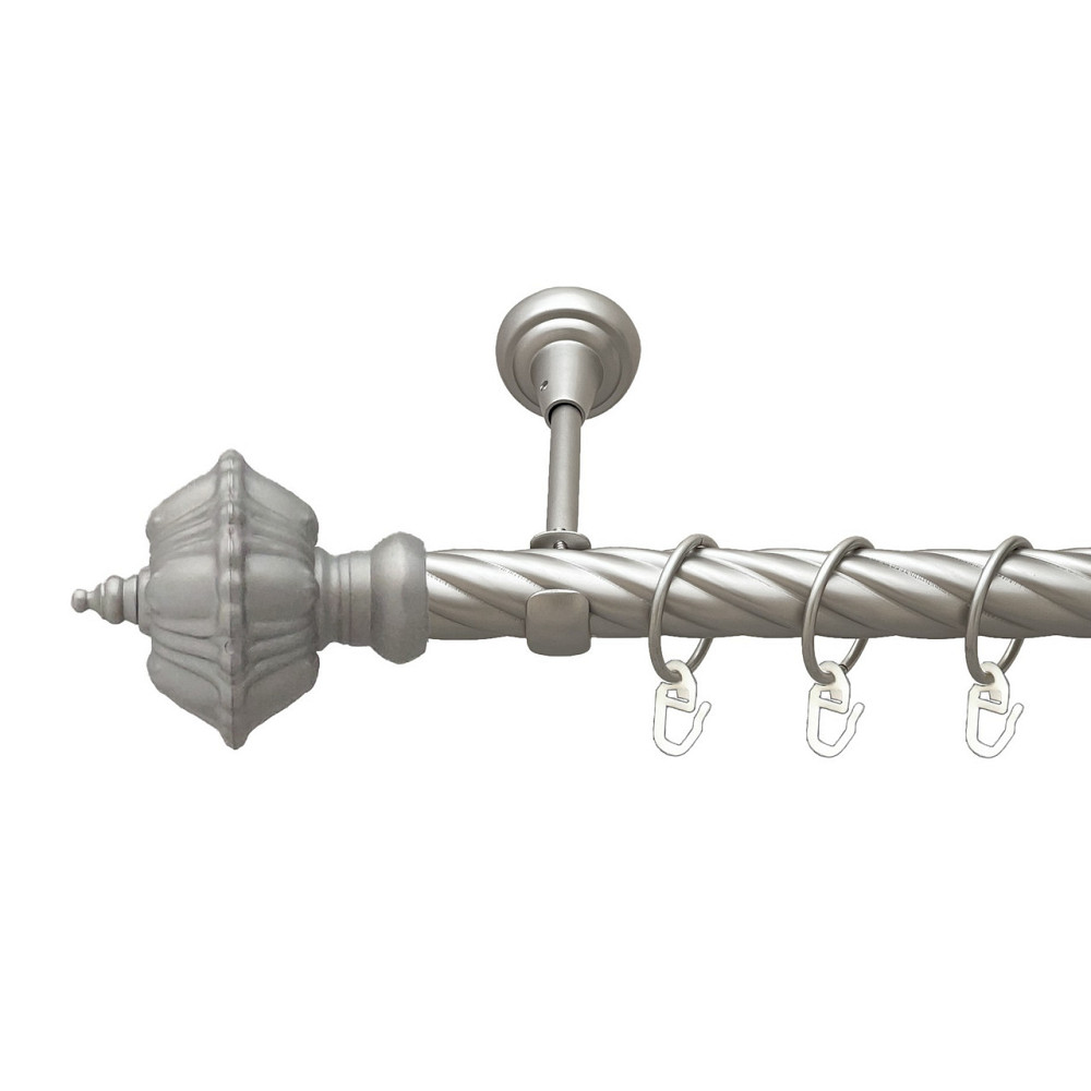 Карниз Orvit Шато металевий однорядний відкритий скручена труба кільце металеве Сатин 25 мм 200 см (00-00023493) Львів - фото 1