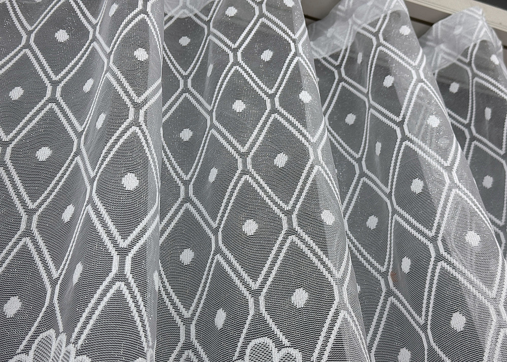 Тюль з тканини жакард колір білий 1263т Київ - фото 7
