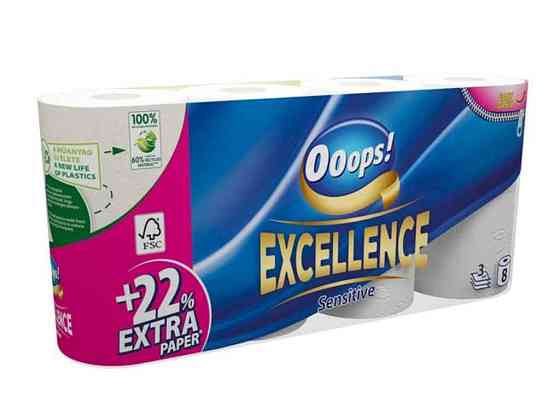 Туалетний папір 8шт 3шар Excellence 150відр ТМ OOOPS! Київ