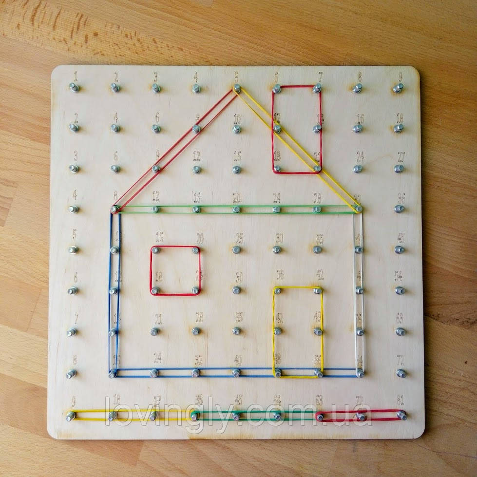 Геоборд, математичний планшет. Геометрик. Геоборд з цифрами, таблица умножения до 